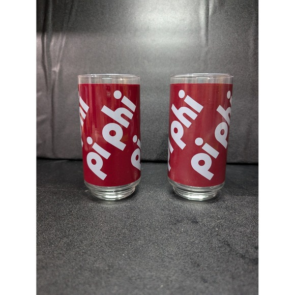 Pi Phi Sorority Glassware Set, Vintage Drinking Glasses, 2 Piece Set,‎ Sorority - Picture 1 of 9